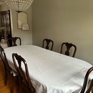 Elegant White Dining Tablecloth